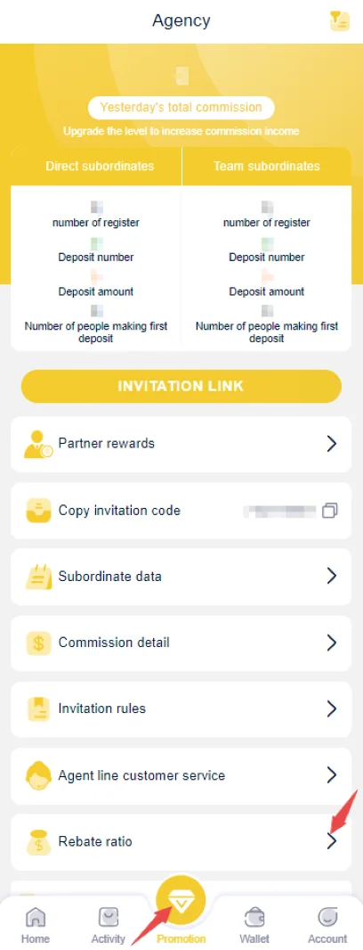 IN999 agency and invitation screen