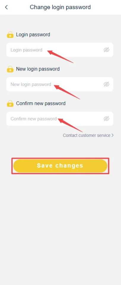 IN999 change-password screen